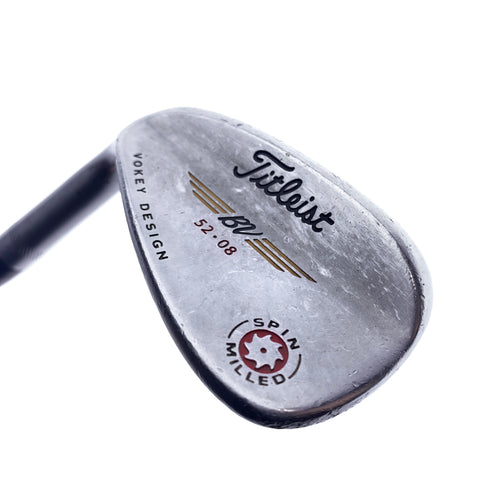 Used Titleist Vokey Spin Milled Red Gap Wedge/52.0 Degrees/Wedge Flex/Left Hand