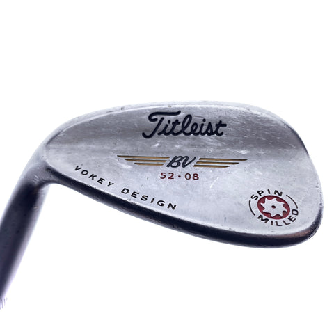 Used Titleist Vokey Spin Milled Red Gap Wedge/52.0 Degrees/Wedge Flex/Left Hand