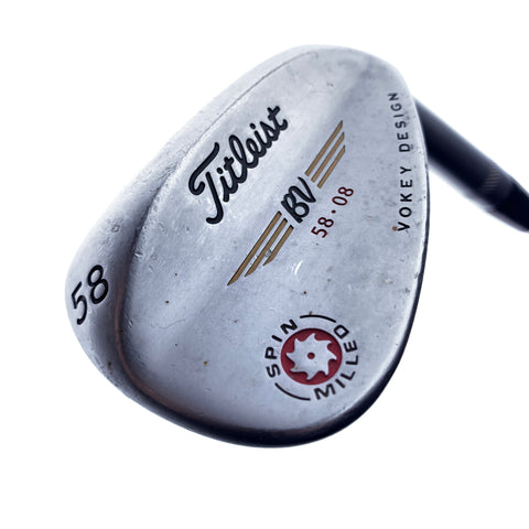 Used Titleist Vokey Spin Milled Red Lob Wedge / 58.0 Degrees / Wedge Flex