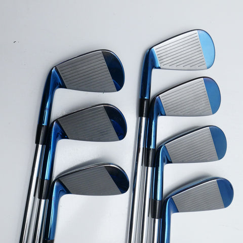 Used Mizuno Pro 221 Blue Finish Limited Edition Iron Set / 4 - PW / Stiff Flex