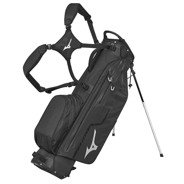 Mizuno BR-DRI Waterproof Golf Stand Bag (Black/Silver) - Replay Golf 