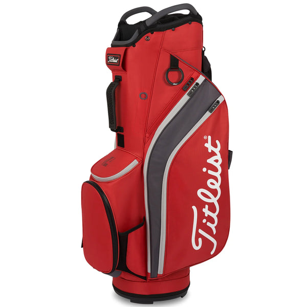 Titleist 14 Lightweight Cart Bag - Dark Red / Graphite / Grey - Replay Golf 