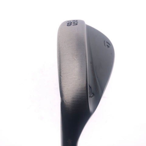 Used TaylorMade Milled Grind 3 Black Lob Wedge / 58 Degree / Stiff / Left-Handed - Replay Golf 