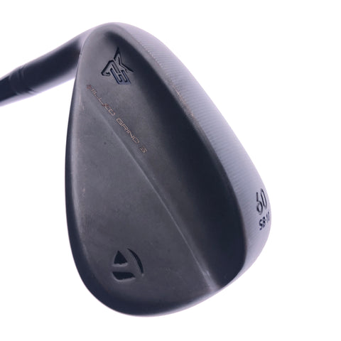 Used TaylorMade Milled Grind 3 Black Lob Wedge / 60.0 / Stiff Flex / Left-Handed - Replay Golf 