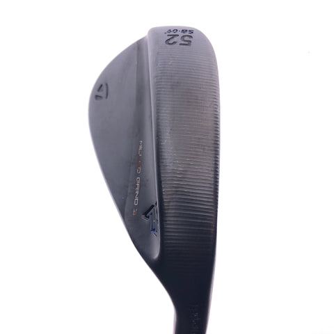 Used TaylorMade Milled Grind 3 Black Gap Wedge / 52.0 Degrees / Stiff Flex - Replay Golf 