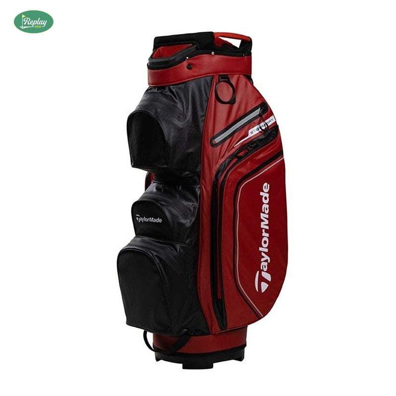 NEW TaylorMade TM22 Storm Dry Waterproof Red & Black Cart Bag - Replay Golf 