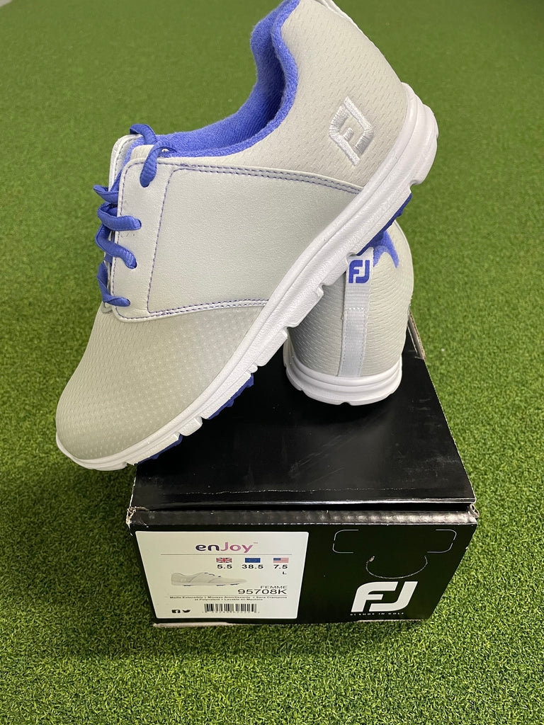 EX Shop Display Footjoy Ladies enJoy Golf Shoes 95708K / Light Grey / Size UK 5.5 - Replay Golf 