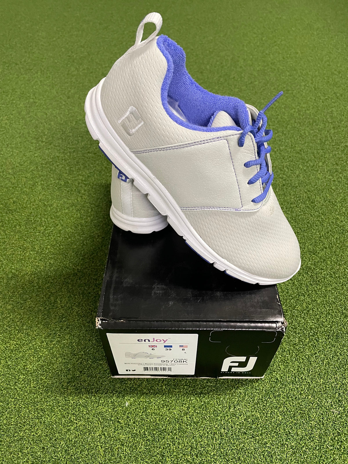 Footjoy Ladies enJoy Golf Shoes 95708K / Light Grey / Size UK 6 WIDE - Replay Golf 