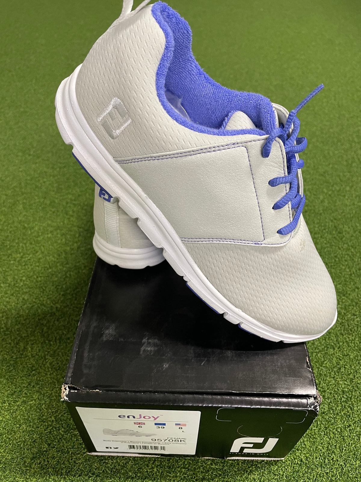 Footjoy Ladies enJoy Golf Shoes 95708K / Light Grey / Size UK 6 WIDE - Replay Golf 