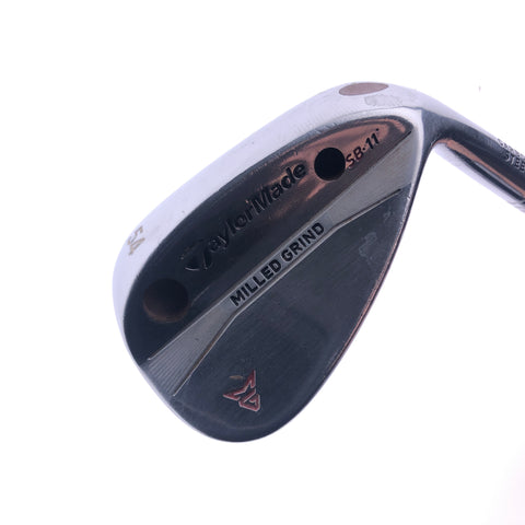 Used TaylorMade Milled Grind Satin Chrome Sand Wedge / 54.0 Degrees / Stiff Flex - Replay Golf 