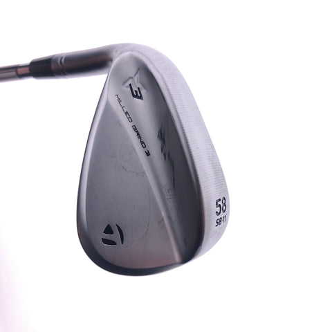 Used TaylorMade Milled Grind 3 Lob Wedge / 58.0 Degrees / S Flex / Left-Handed - Replay Golf 