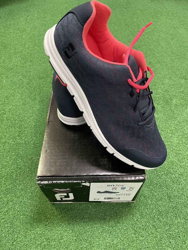 EX Shop Display Footjoy Ladies enJoy Golf Shoes 95714K / Navy Papaya / Size UK6.5 - Replay Golf 