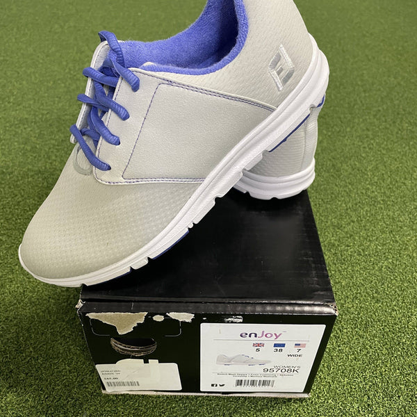 Footjoy Ladies enJoy Golf Shoes 95708K Light Grey Size UK 5